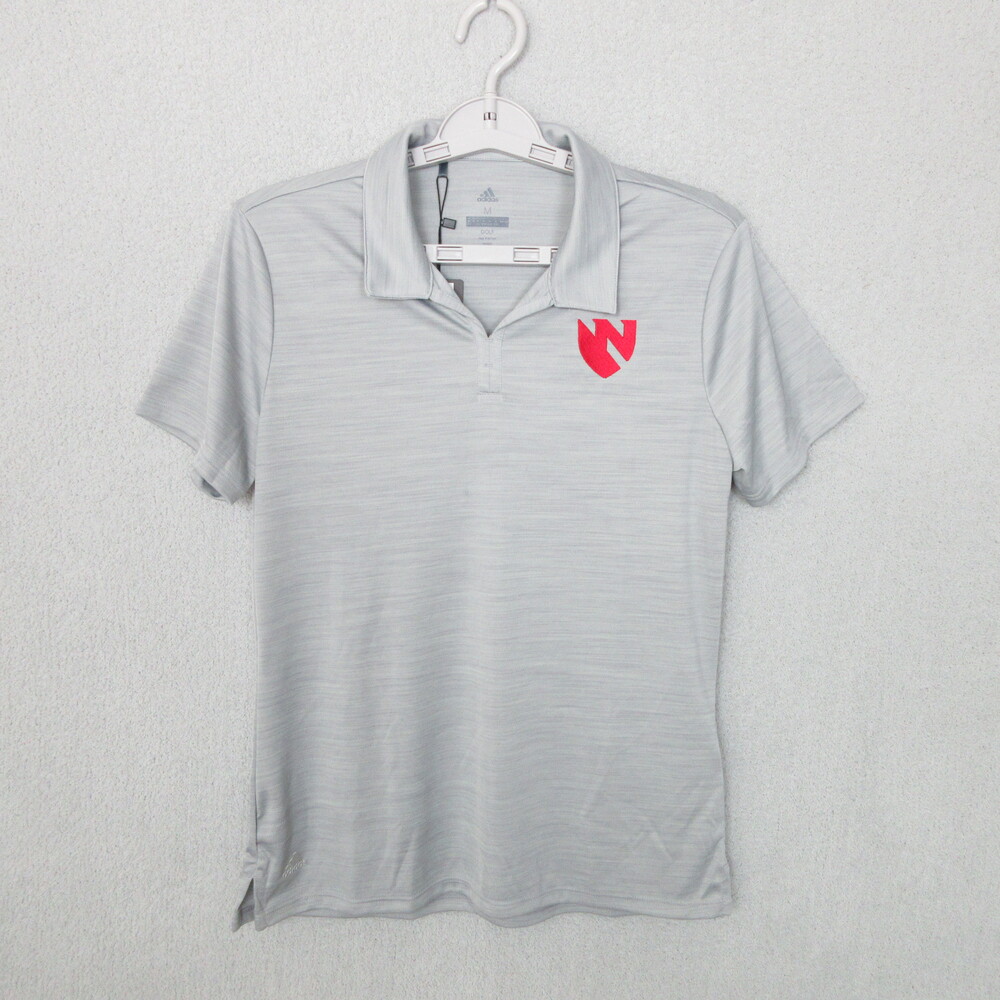 Adidas Polo Shirt Mens‎ M Light Grey Golf Performance Moisture-Wicking Sporty